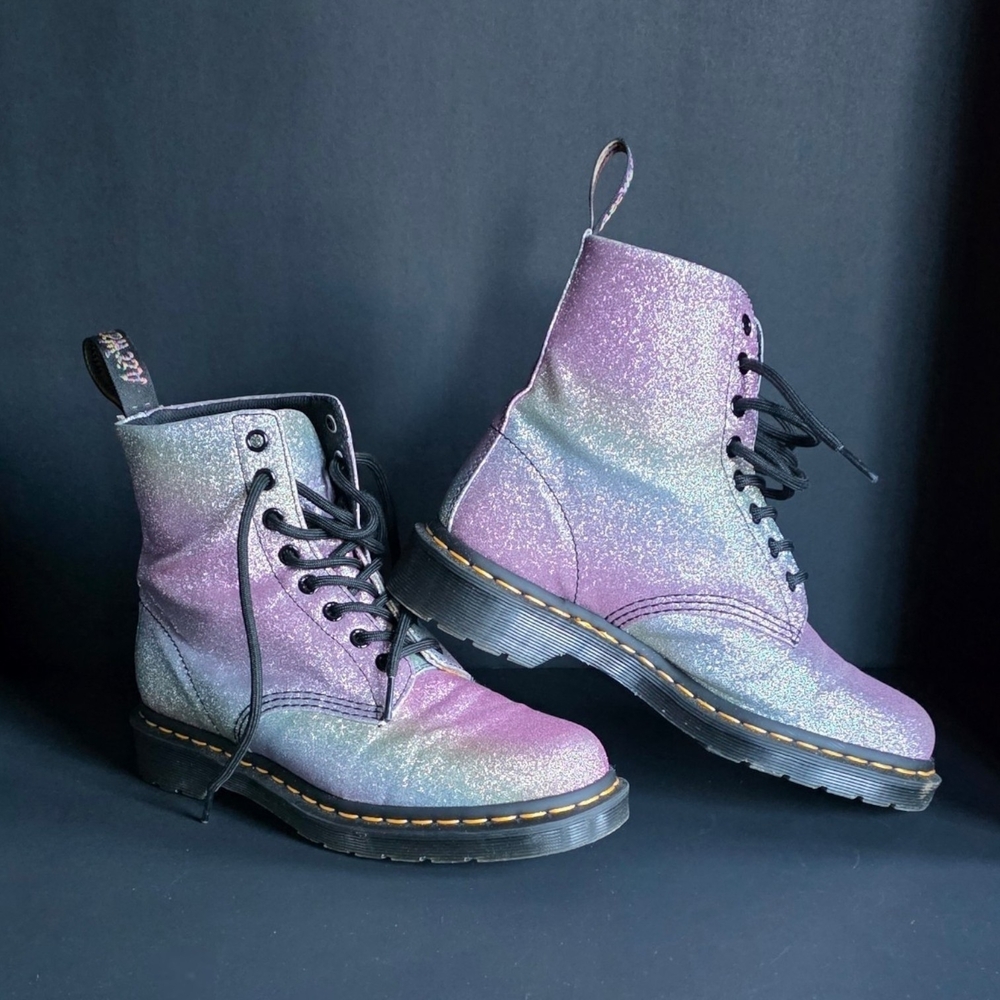 Dr. Martens Sparkle Combat Boots - Rainbow